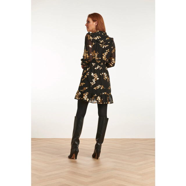 Smashed Lemon 23762-999-025 e bloemenprint v-hals jurk voor dames | 23762-999-025 large