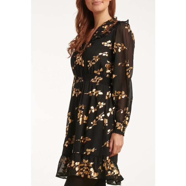 Smashed Lemon 23762-999-025 e bloemenprint v-hals jurk voor dames | 23762-999-025 large
