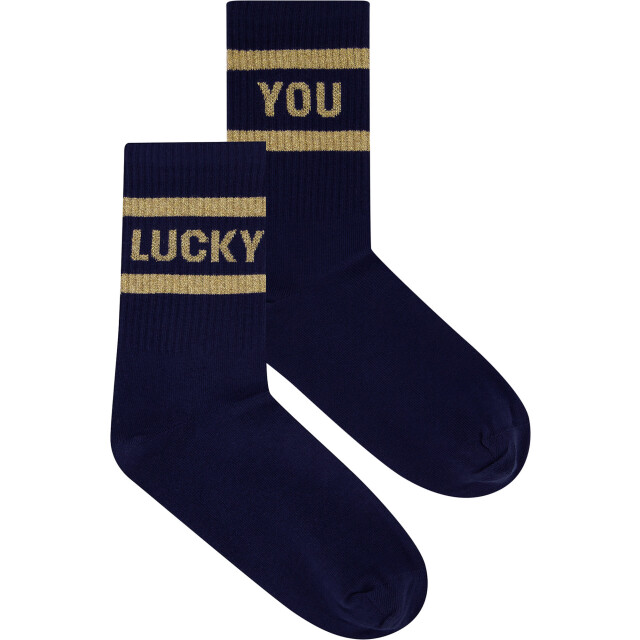 By-Bar Amsterdam Lucky sparkle navy socks gold 25528404-750 large