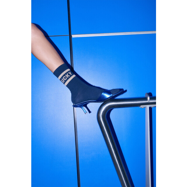 By-Bar Amsterdam Lucky sparkle navy socks gold 25528404-750 large