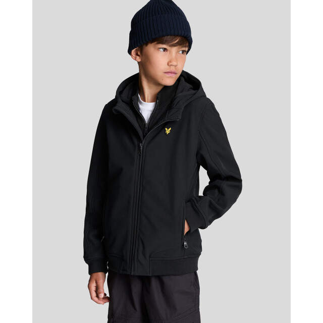 Lyle and Scott Winter softshell jas jongens - capuchon JKB2102V-Z865 Jet Black large