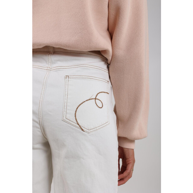 Nukus Nkf09051 17 abby pants denim embroidery off white NKF09051  17 large