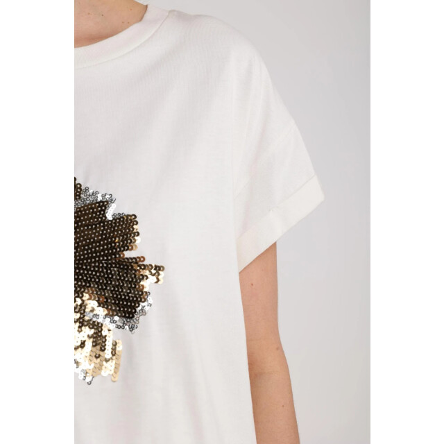 Nukus Nkf04004 126 rimona shirt paillet flower offwhite/gold NKF04004  126 large