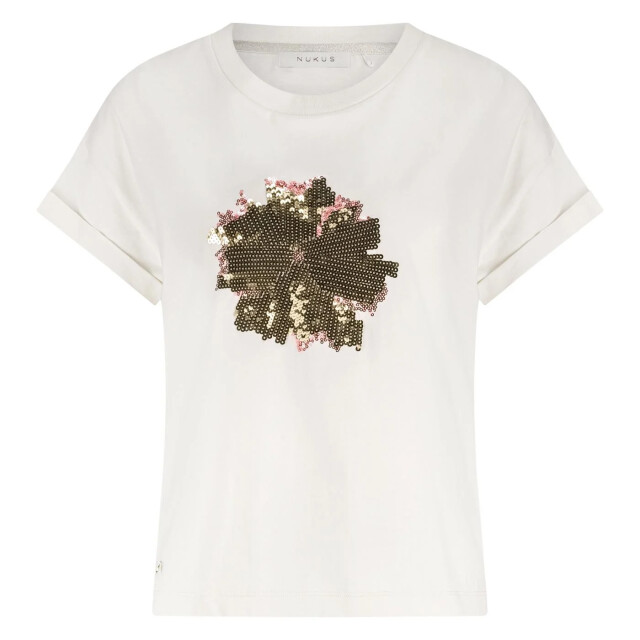 Nukus Nkf04004 126 rimona shirt paillet flower offwhite/gold NKF04004  126 large