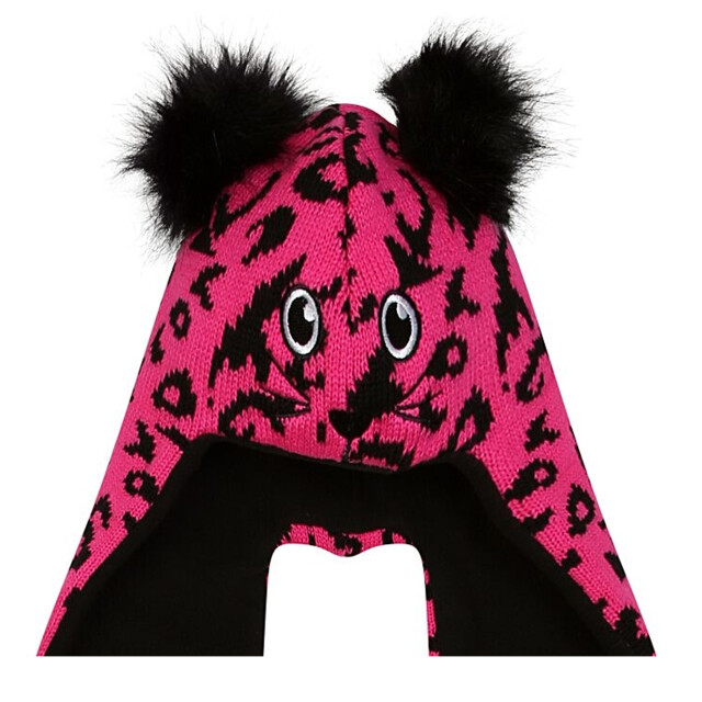 Dare2b Kinderen/kids snowplay luipaardprint 3 in 1 muts sjaal UTRG9406_purepinkblack large