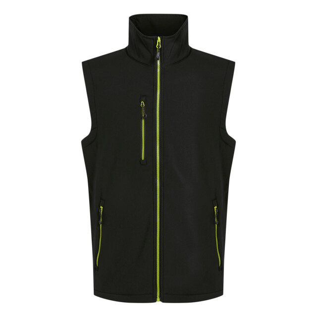 Regatta Heren softshell 2-laags bodywarmer UTRG10672_blacklimegreen large