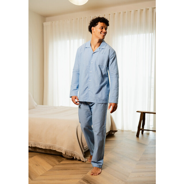Phil & Co Heren pyjama set lang geweven katoen gestreept PH-522-02 large