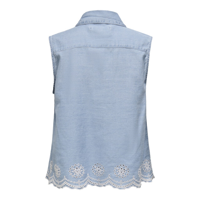 Only Onlmoon sl brod anglaise dnm shirt qyt blue denim 4370.35.0008 large