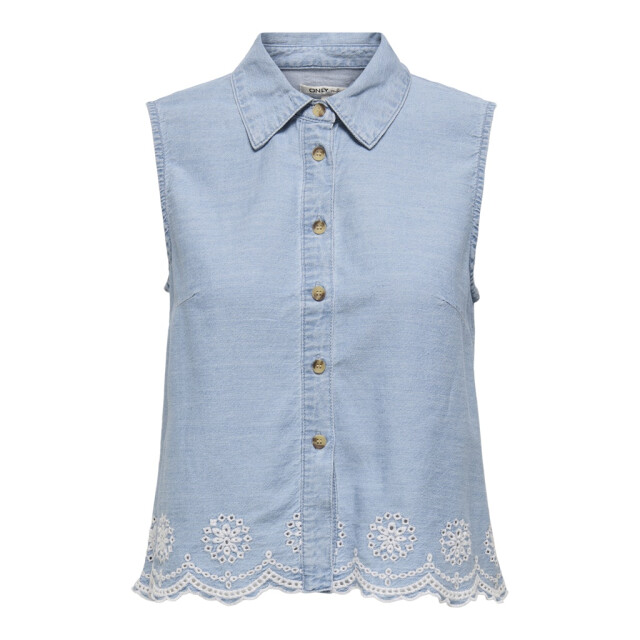Only Onlmoon sl brod anglaise dnm shirt qyt blue denim 4370.35.0008 large