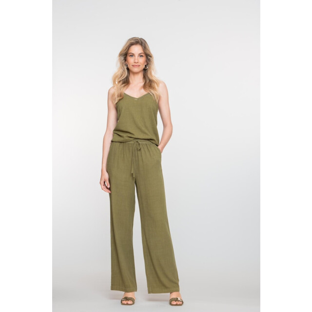 Geisha pants fake linen 51340-21 530 evergreen 06541.369.0101 large