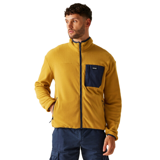 Regatta Heren frankie full zip fleecejack UTRG11055_mustardnavy large