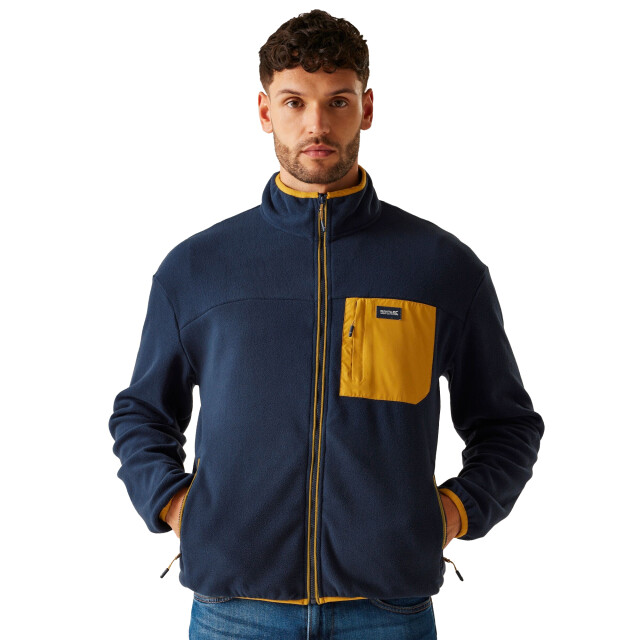 Regatta Heren frankie full zip fleecejack UTRG11055_navymustard large