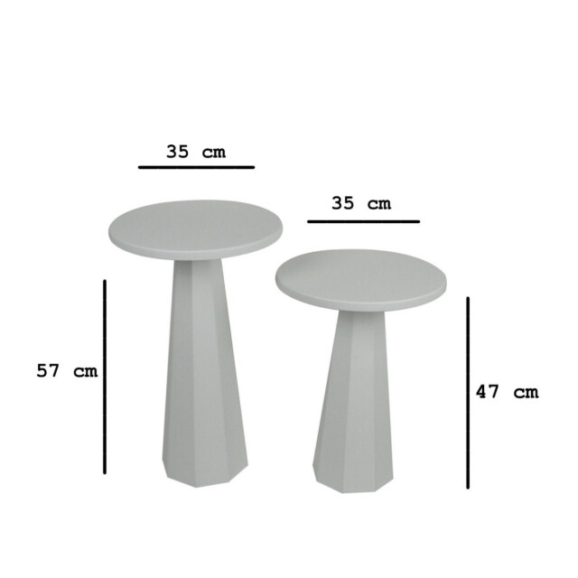 CaliCosy Set van 2 ronde salontafels h47 / h57 cm lilyum 3215905 large