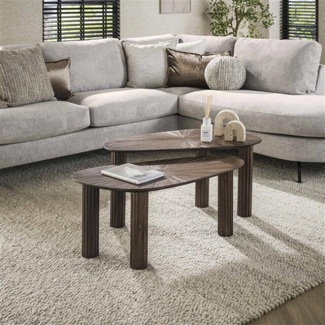 Hoyz salontafel hoekvormig maya teak teak rust brown set van 2 3185962 large