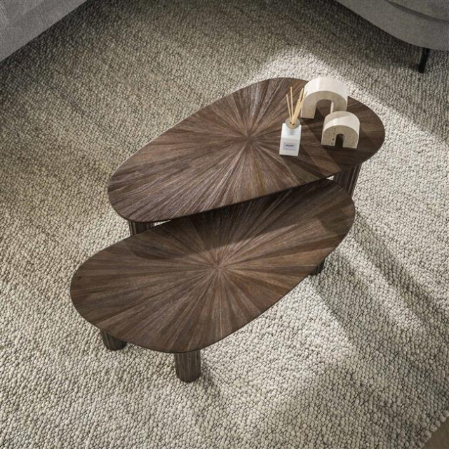 Hoyz salontafel hoekvormig maya teak teak rust brown set van 2 3185962 large