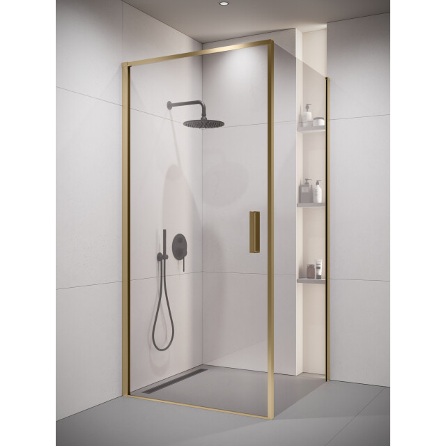 Badplaats Douchecabine alava 80 x 80 x 190 cm goud douchewand met draaideur 3213314 large