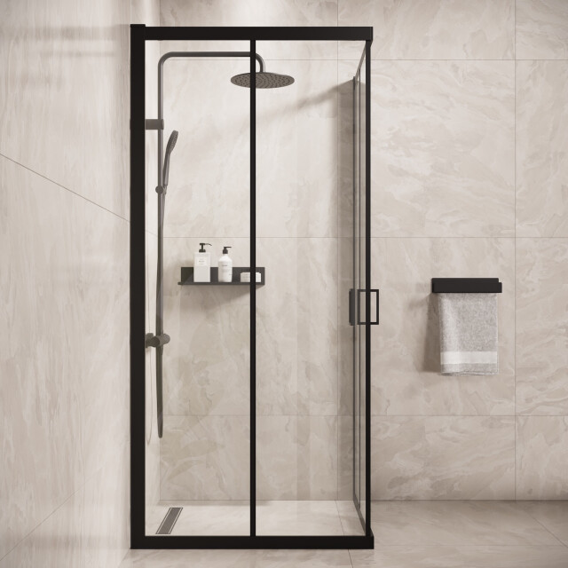 Badplaats Douchecabine dakota 90 x 90 x 190 cm zwart douchewand met 3181004 large