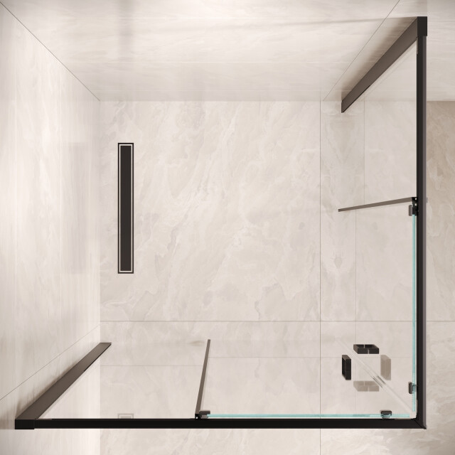 Badplaats Douchecabine dakota 90 x 90 x 190 cm zwart douchewand met 3181004 large