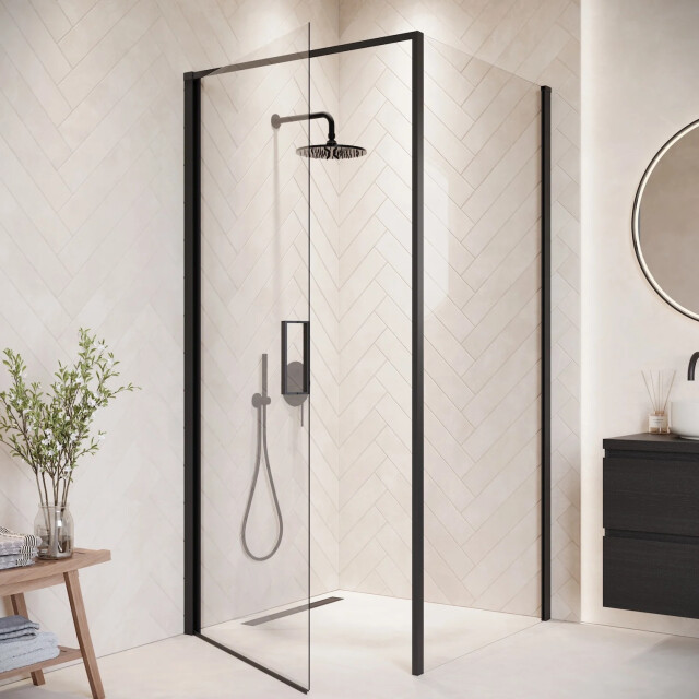 Badplaats Douchecabine alava 100 x 100 x 190 cm zwart douchewand met 3213316 large