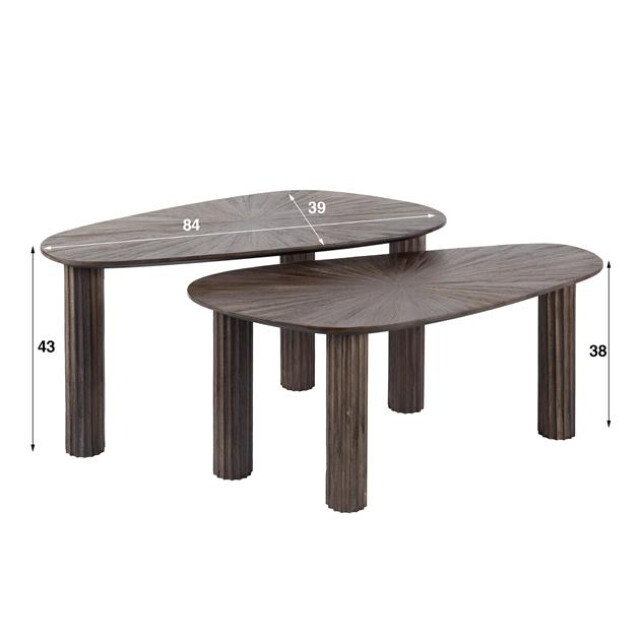 Hoyz salontafel hoekvormig maya teak teak rust brown set van 2 3185962 large