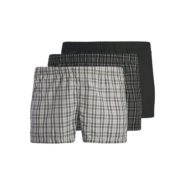 Jack & Jones Heren wijde boxershorts geweven katoen jacmilano 3-pack zwart/grijs 12282286-Black large