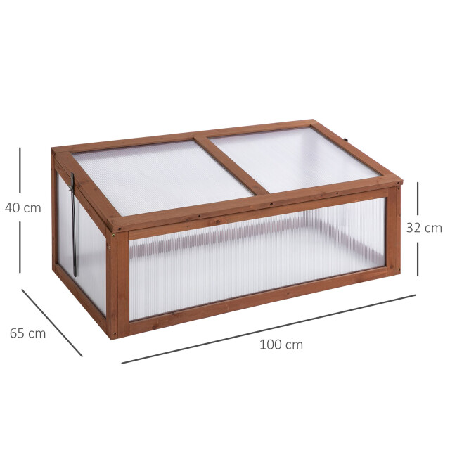 4goodz Houten kweekbak, mini kas 100 x 65 x 40 cm, broeikas 3172736 large