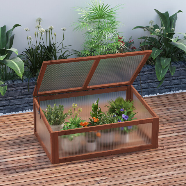 4goodz Houten kweekbak, mini kas 100 x 65 x 40 cm, broeikas 3172736 large