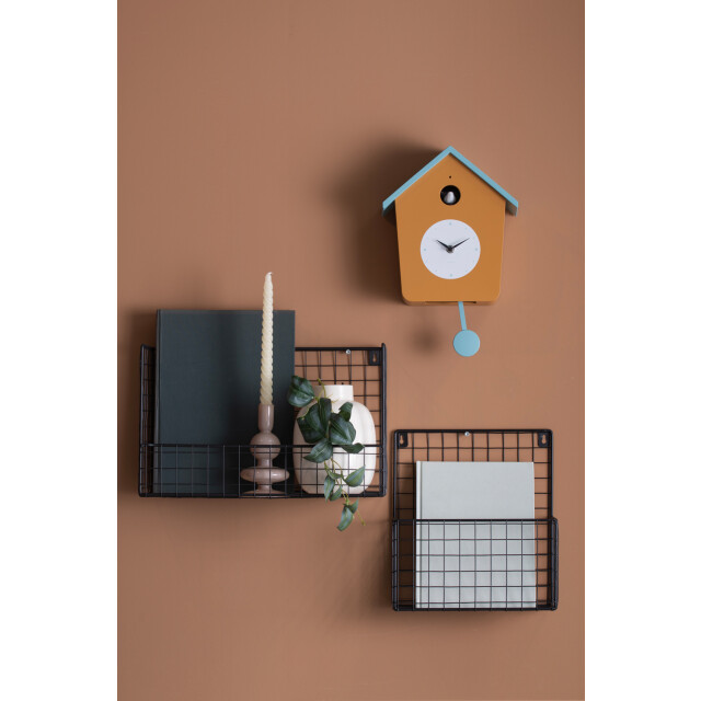 Karlsson wandklok cuckoo light ochre yellow & misty blue 3062108 large