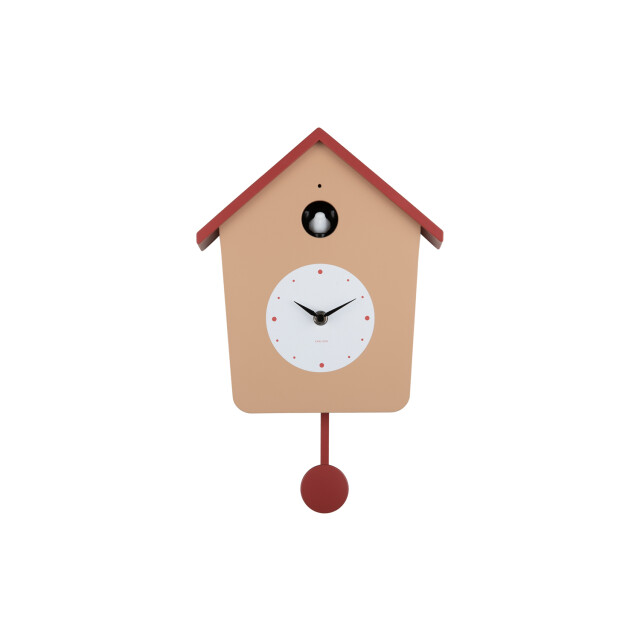 Karlsson wandklok cuckoo light soft brown & red ochre 3062107 large