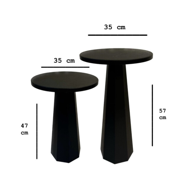 CaliCosy Set van 2 ronde salontafels h47 / h57 cm lilyum 3215904 large