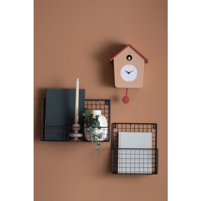Karlsson wandklok cuckoo light soft brown & red ochre 3062107 large