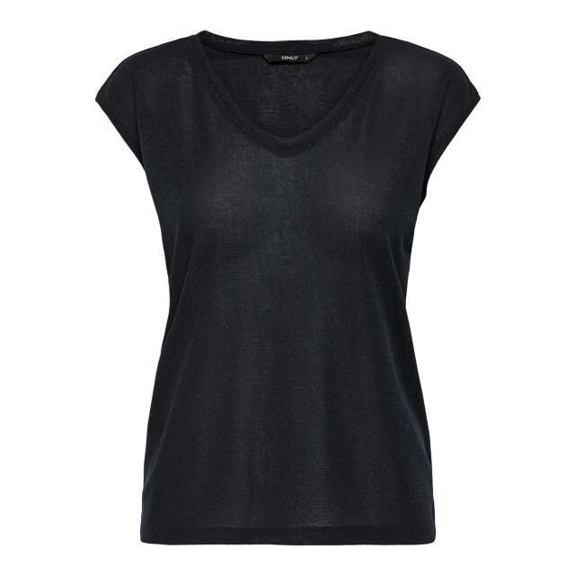 Only Onlsilvery s/s v neck lurex top jrs 15136069 large