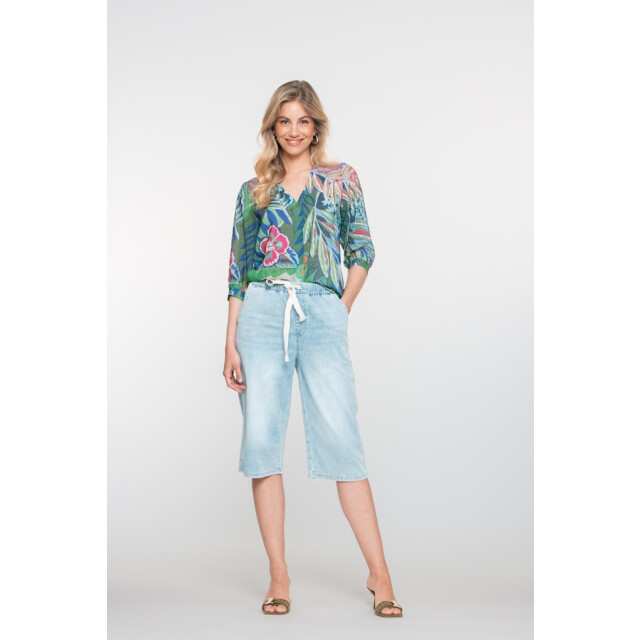 Geisha capri elastic waist 51306-10 830 bleached denim 06903.260.0001 large