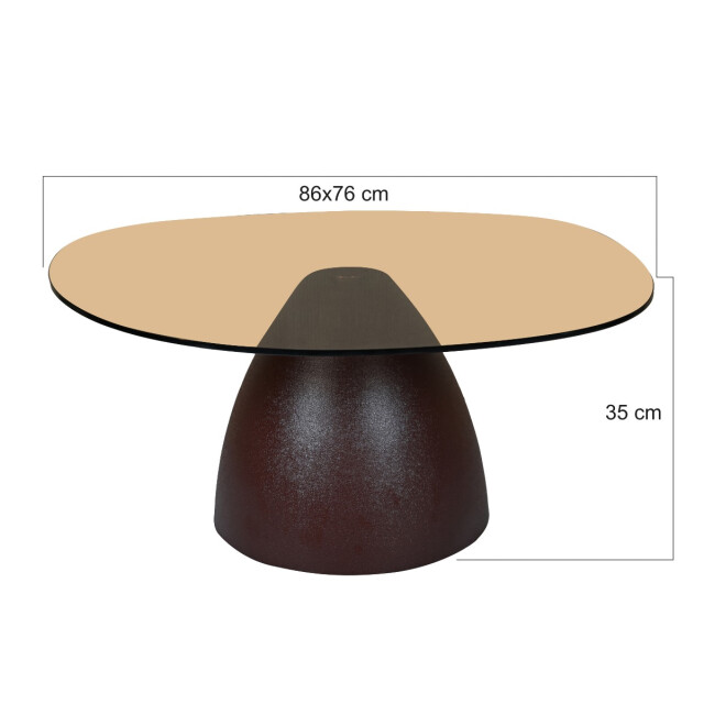 Brix salontafel mylon brown 86cm - 3186117 large