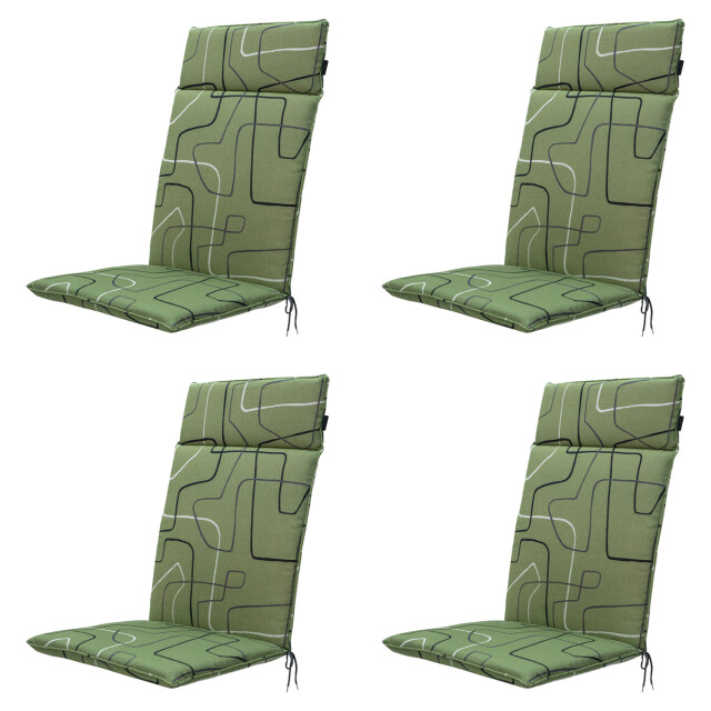 Madison tuinstoelkussen hoge rug joah sage ca. 120x50 cm set van 4 3082914 large