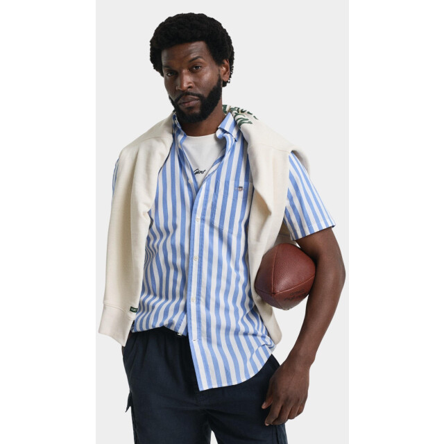 Gant Casual hemd korte mouw reg classic poplin stripe ss 3250142/419 199065 large