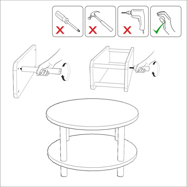 CaliCosy Ronde salontafel met 2 niveaus in atlantisch dennen decor d70 cm roby 3220768 large