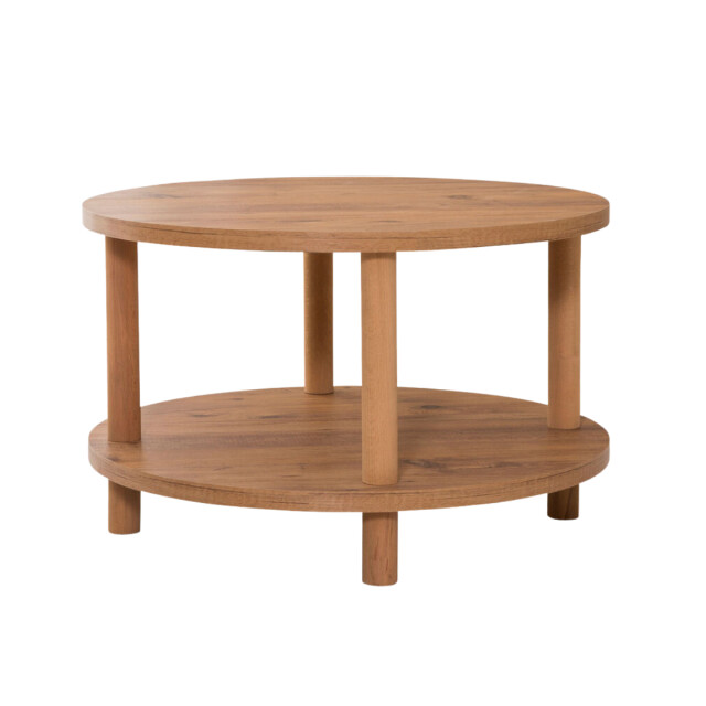 CaliCosy Ronde salontafel met 2 niveaus in atlantisch dennen decor d70 cm roby 3220768 large