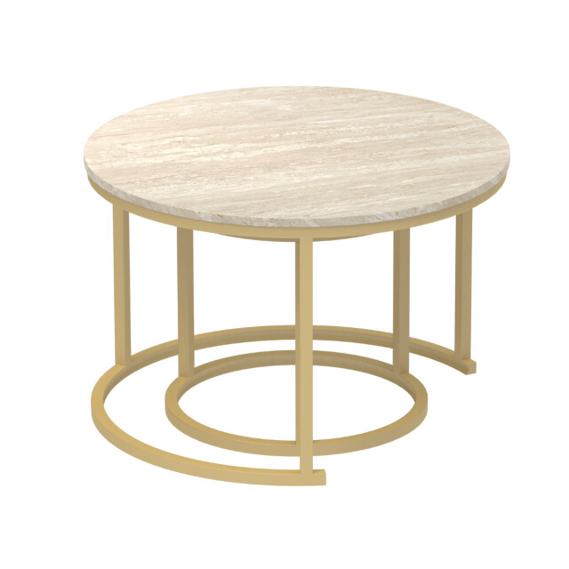 CaliCosy Set van 2 nestende ronde salontafels l70 cm 3218114 large