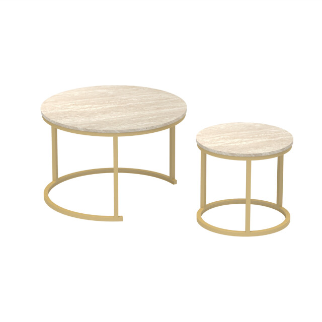 CaliCosy Set van 2 nestende ronde salontafels l70 cm 3218114 large