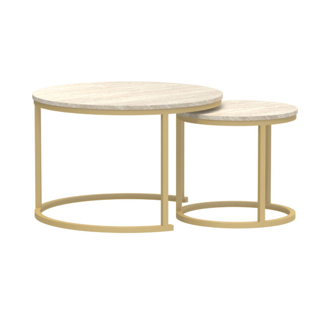 CaliCosy Set van 2 nestende ronde salontafels l70 cm 3218114 large