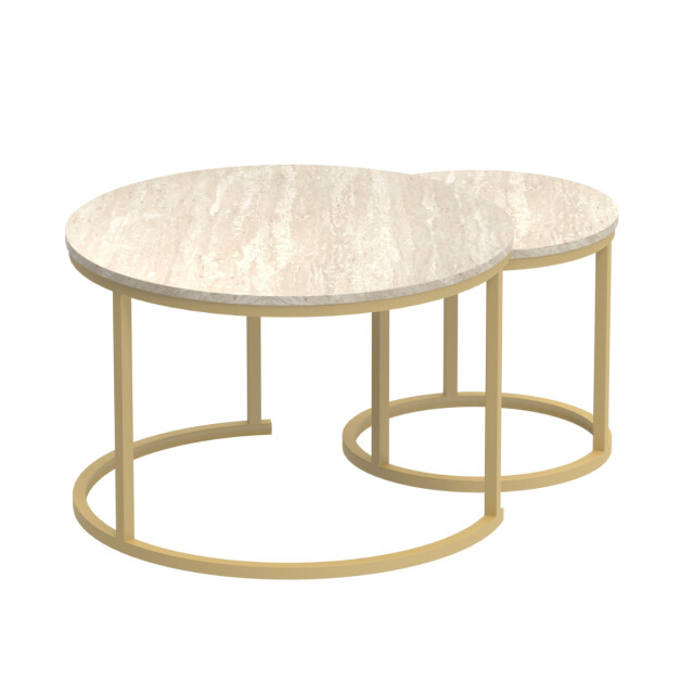 CaliCosy Set van 2 nestende ronde salontafels l70 cm 3218114 large