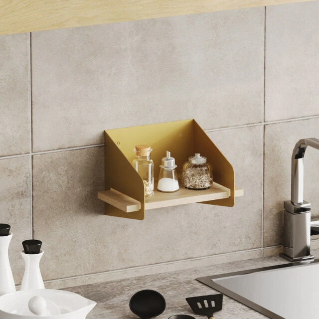 CaliCosy Wandplank met massief grenen plank en metaal l30 cm wren 3220721 large