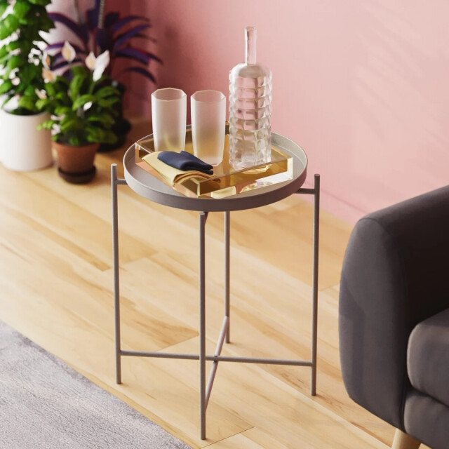 CaliCosy Bijzettafel met rond metalen blad met rand h56 cm parker 3220704 large