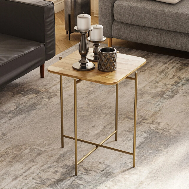 CaliCosy Vierkante bijzettafel met metalen poten h56 cm jamie 3220699 large