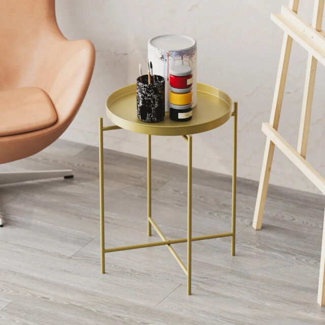 CaliCosy Bijzettafel met rond metalen blad met rand h56 cm parker 3220700 large