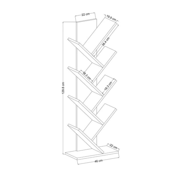 CaliCosy Boekenkast in eiken- en witdecor h129,8 cm tuval 3220761 large