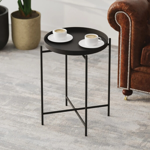 CaliCosy Bijzettafel met rond metalen blad met rand h56 cm parker 3220702 large