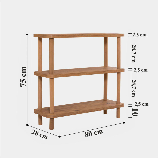 CaliCosy Wandrek met 3 planken in atlantisch dennen decor l80 cm step 3220764 large