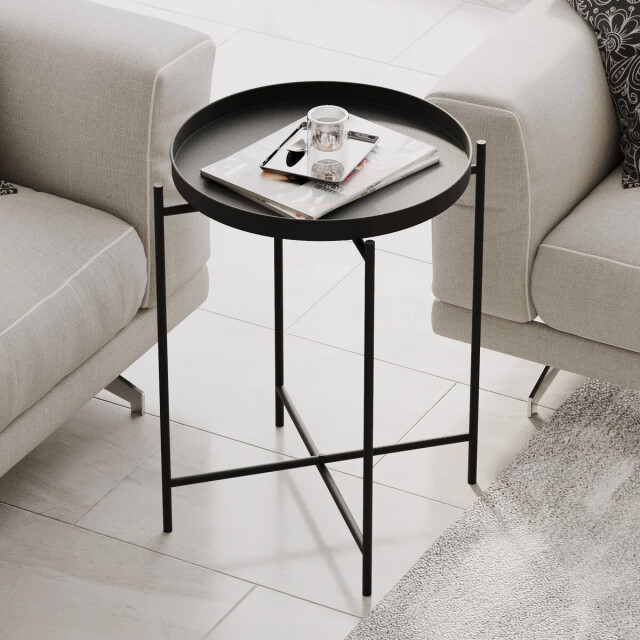CaliCosy Bijzettafel met rond metalen blad met rand h56 cm parker 3220702 large